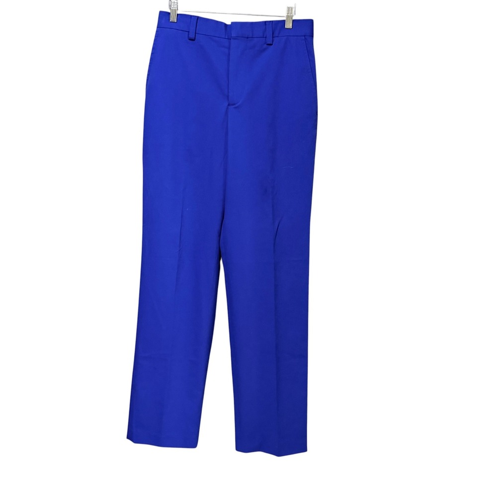 Zara Womens Cobalt Blue High Rise Wide Leg Trousers Pants Size 29 Long Inseam
